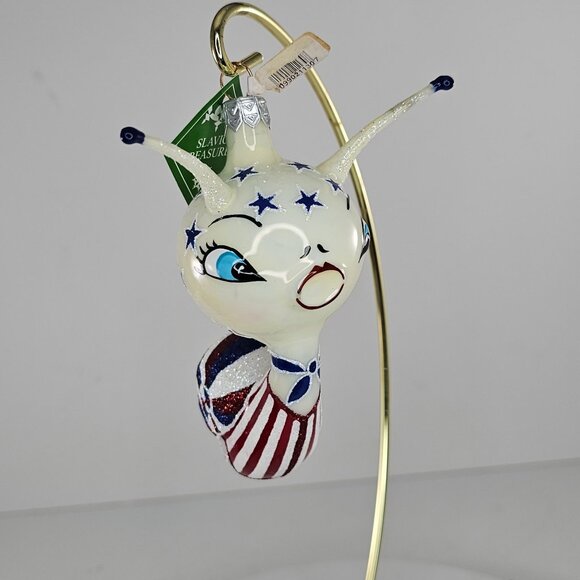 Slavic Treasures Patriotic Event Snail Ornament Figurine Handcrafted Blown Glass - Picture 9 of 9